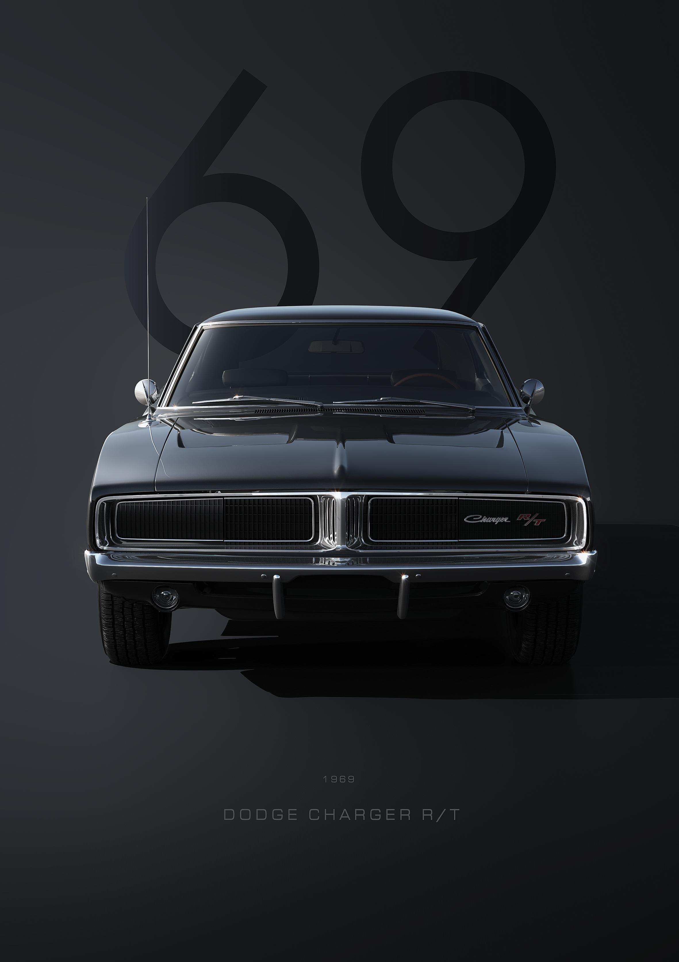 1969 Dodge Charger metal poster artwork
